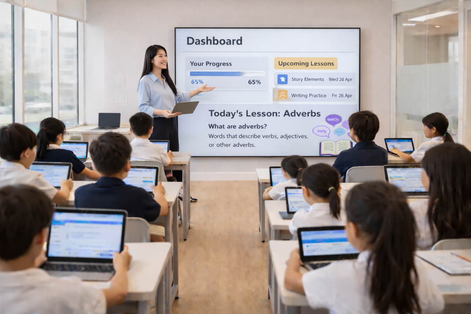 Teacher leading a classroom